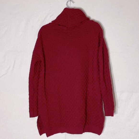 Aklanda Australia Oversized Red Merino Wool Cowl  Neck Sweater M - Picture 13 of 14